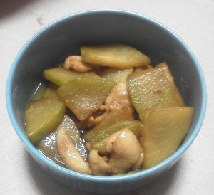 はやとうりと鶏皮の甘辛炒め煮